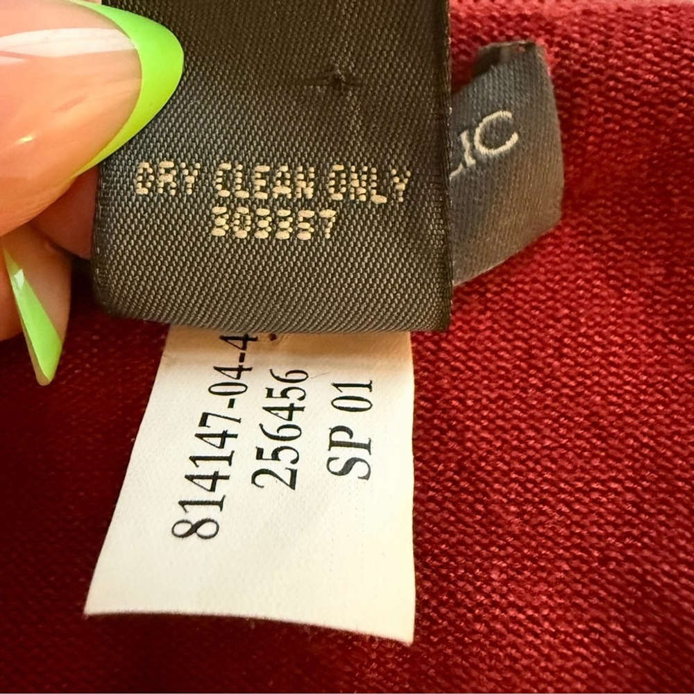 Banana Republic Deep Red Wrap Knit Short Sleeve Blouse Size M Classic Minimalist - Picture 4 of 10